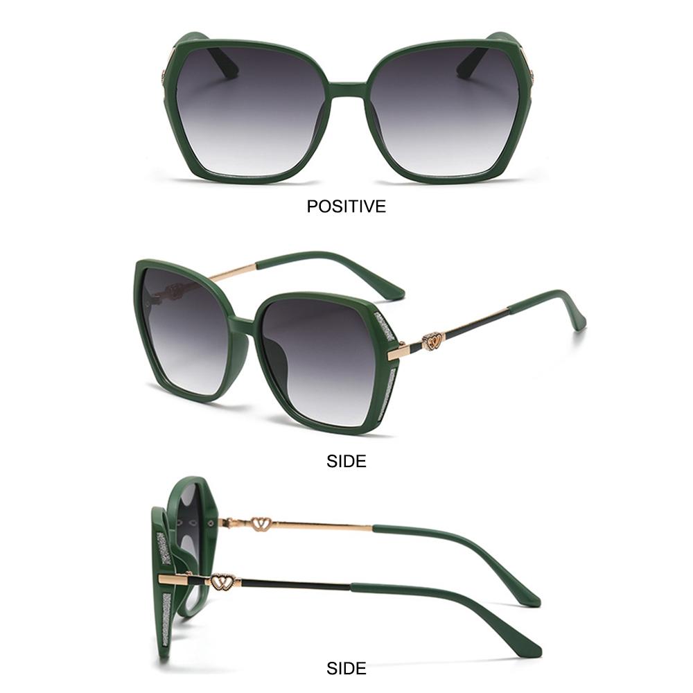 UV Protection Women's Rhinestone Shades Street Shooting Retro Sun Glasses Gradient Eyewear