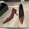 Fashion Fashion Pointed Toe Women 5CM Heels Pumps Shoes Casual Female Slip On Footwear Medium Heels Shoes For Ladies
