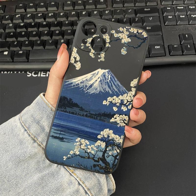 Japanese Mount Fuji Landscape Phone Case for IPhone 16 14 13 12 11 15 Pro Max Mini XR XS X 15 14 7 8 Plus SE2 Silcone Back Cover