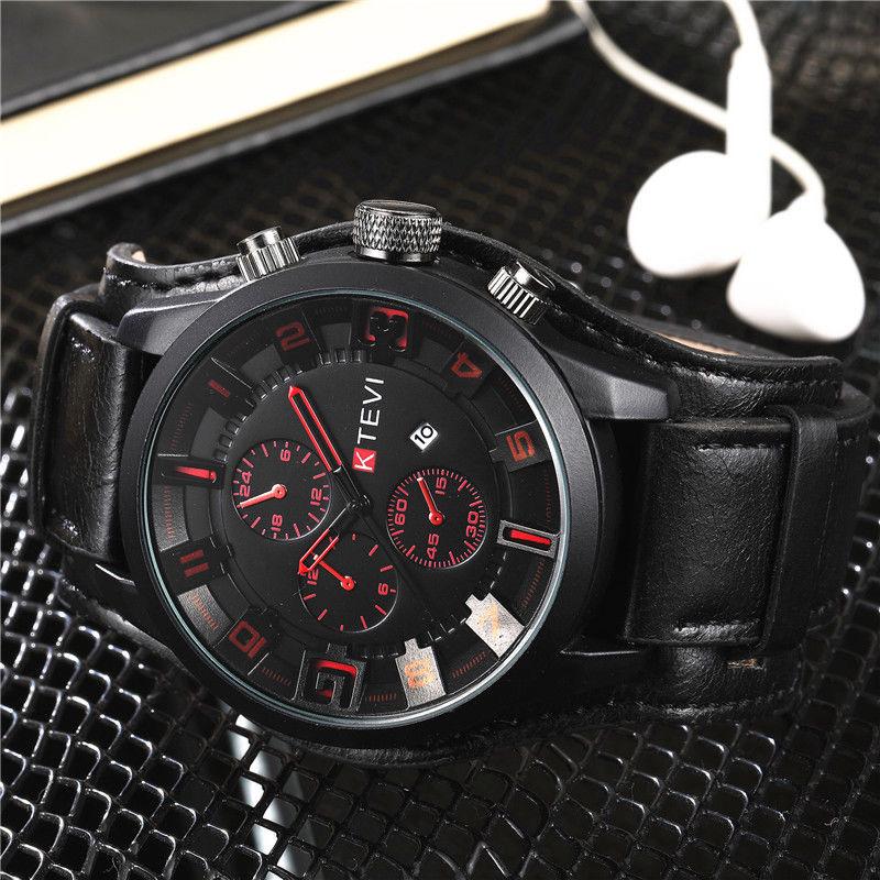 Men's Large Dial Quartz Watch with Date