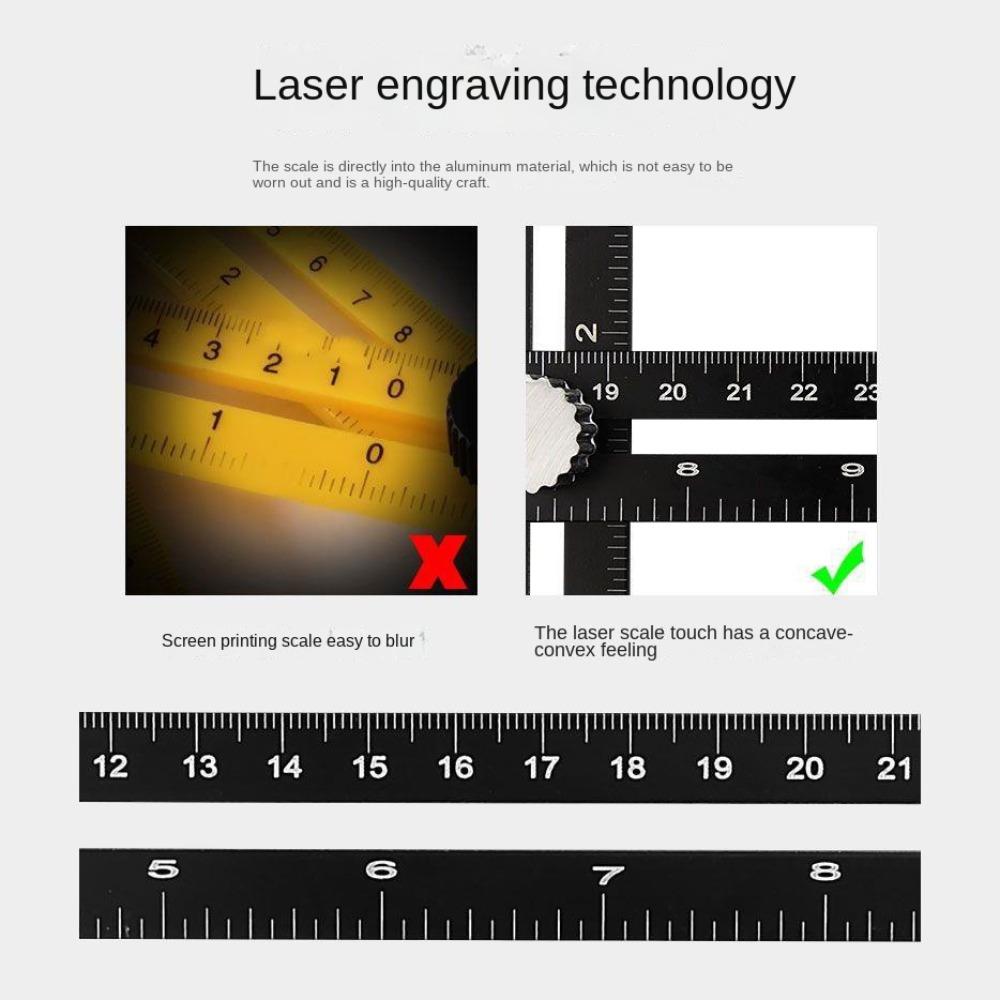 Aluminium Alloy Angle Measuring Ruler 6/12 Fold Drill Guide Locator New Multi-Angle Ruler