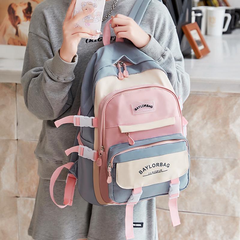 2024 Large Capacity Casual College Style Backpack for Girls - Fashionable Travel and School Bag for Junior High Students