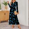 Women Retro Printed Long-sleeved Comfortable Loose Dress, Elegant Dress