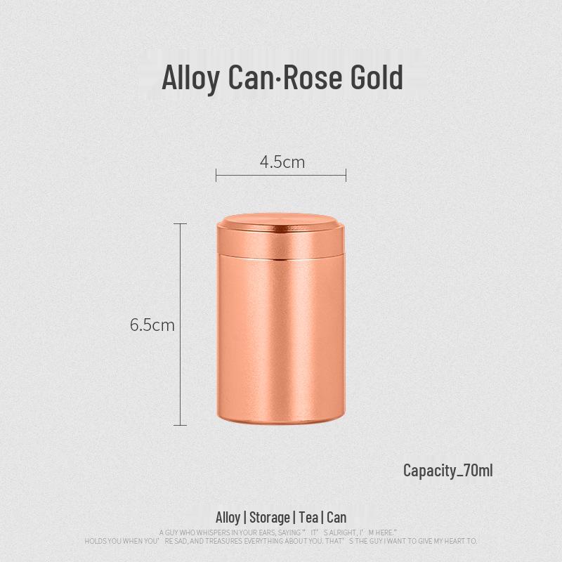 Compact Titanium-Aluminum Tea Storage Can: Small, Portable, and Sealed.