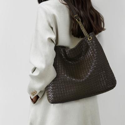 OEM OEM Tasche große Kapazität gewebte Tasche Damen Nische Schultertasche Leder Damentasche