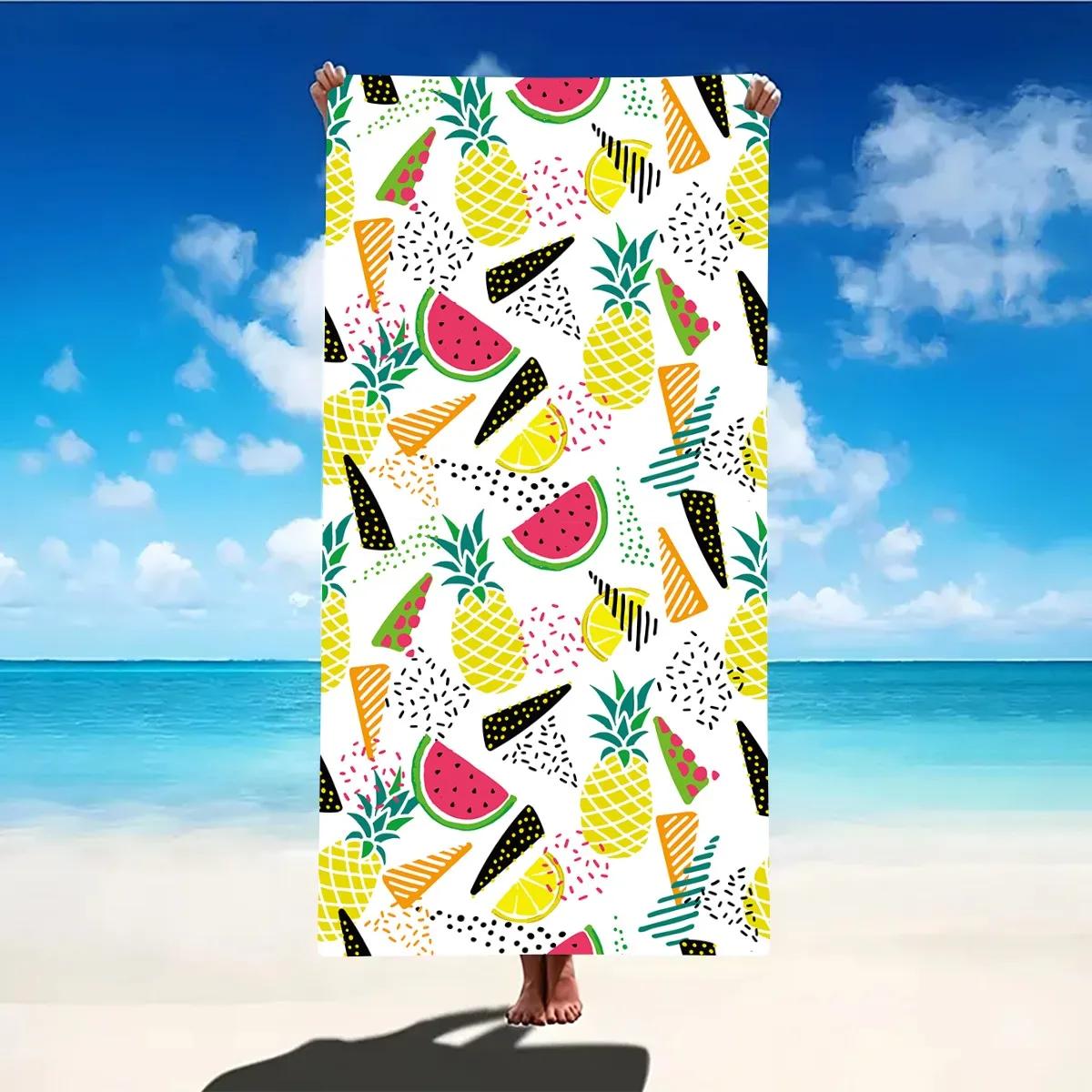 

Fruit Pattern Summer Beach Towel Large Size Travel Camping Absorbent Beach Towels Super Soft Summer Swimming Towel Bath Towel W40*H60(CM)