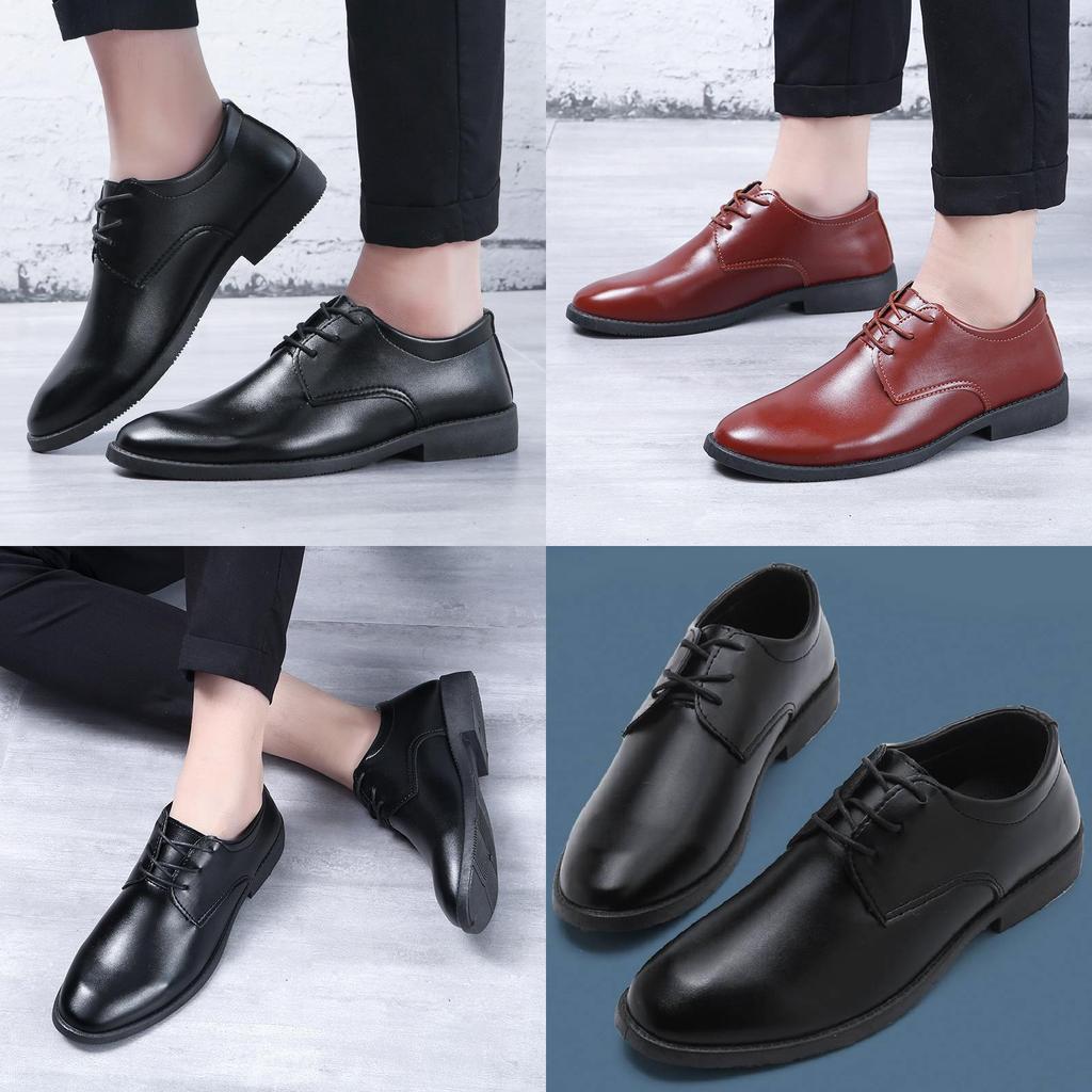 Leather Mens Business Casual Shoes With Breathable Eva Insole For Work And Travel