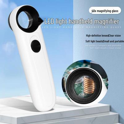 40x HD Handlupe mit LED-Licht für Antiquitäten, IC-Chips, Schmuck, Jade