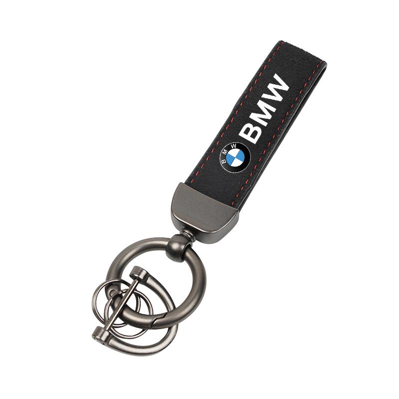 Leather Car Logo Key Chain Keyring Auto Interiors Accessories For BMW 50th Anniversary E46 E90 E60 F30 F10 E39 E36 F20 G20 G30 ulcr72