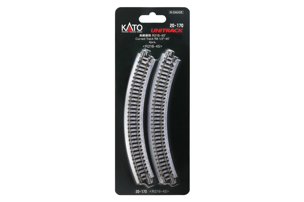 KATO N gauge curved track R216-45° 4 pieces 20-170 railroad model supplies
