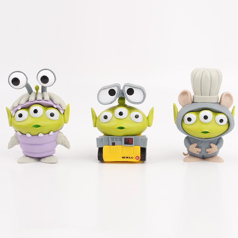 5Pcs/Set Anime Toy Story Alien Crossover Series Action Figure Statue Model Toys Collection Gift PVC Poseable Articulated Scale Detailed Movable