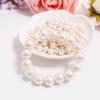 Elegant White Pearl Bracelet for Women, Classic Round Simulated Pearl Bangle, Dainty Wedding Bridal Jewelry, Gift for Mom, Mother's Day Gift