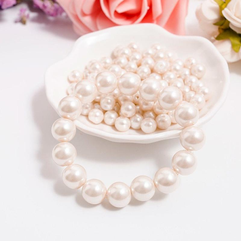 Elegant White Pearl Bracelet for Women, Classic Round Simulated Pearl Bangle, Dainty Wedding Bridal Jewelry, Gift for Mom, Mother's Day Gift