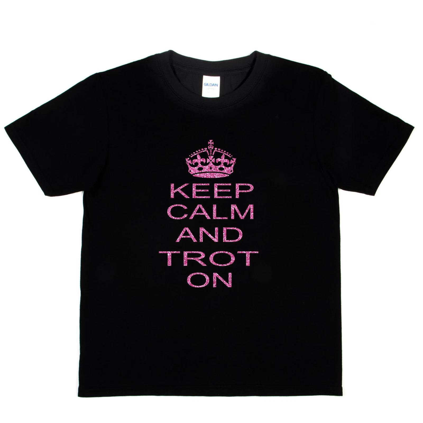 

Keep Calm & Trot On Horse Riding Equesterian Funny Pony Kids T shirt Age 1-13 S