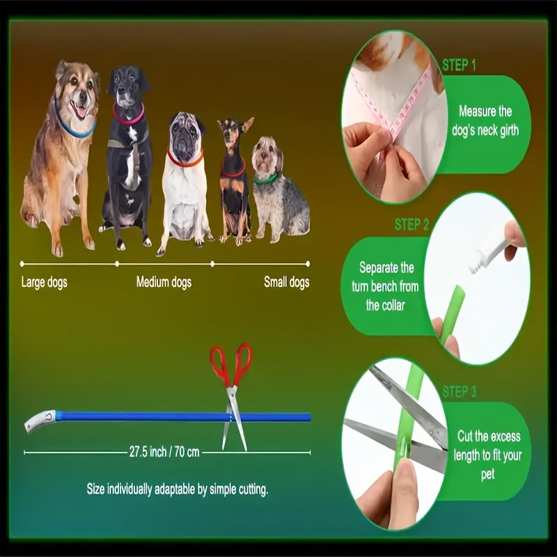 Adjustable USB Rechargeable LED Dog Collar Multi-Color Soft 4 Flashing Modes Cut- to- Fit Design for Nighttime Safety Visibility