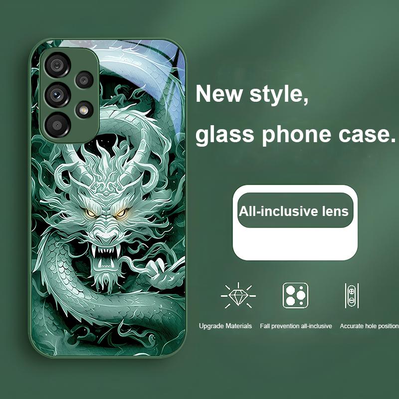 

Китайский Дракон Фиолетовый Для Samsung Galaxy S24 Plus S20 21 FE S23 Ultra S8 9 A70 72 73 50 51 52 53 Закаленное Стекло Чехол для Телефона Samsung S23 Plus
