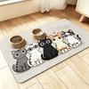 Whimsical Cat Family Print Polyester Doormat Decorative Entrance Welcome Mat Cute Kitty Pet Theme Area Rug for Home Decor