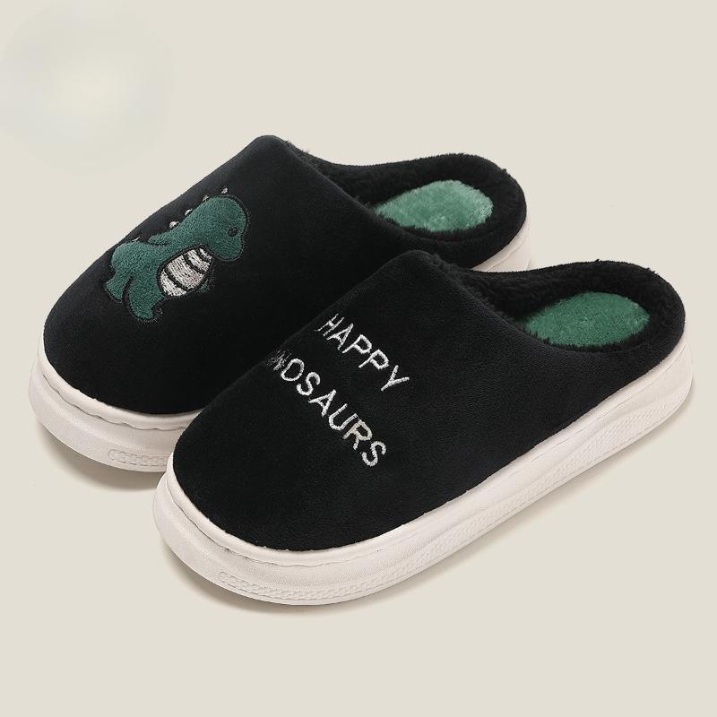 Men's Cotton Slippers Bear Home Cotton Shoes Non-slip Thick-soled Plush Slippers Women's Winter Home