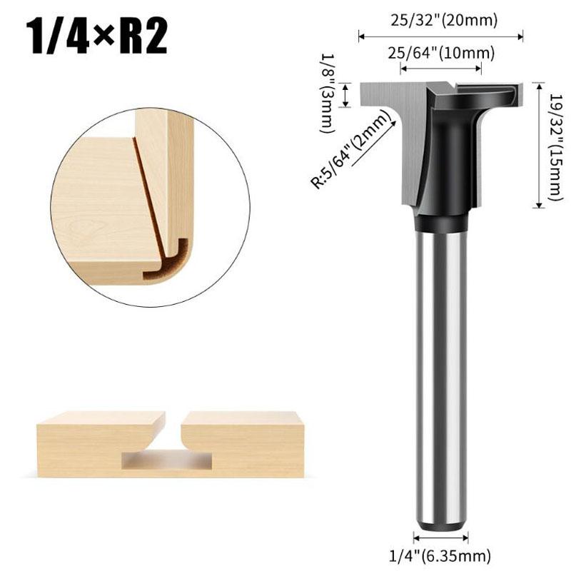 

Фреза для гибки дуги из углеродистого кристалла, Т-образная, полукруглая, плоская, с прорезями, угловая, деревообрабатывающий инструмент, хвостовик 6 мм, 1/4 дюйма 1/4inch shank чёрный