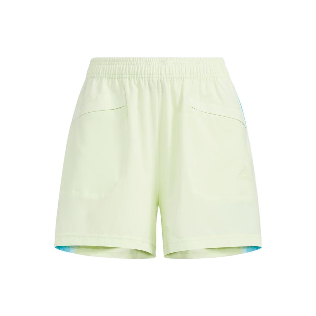 Adidas Color-Block Casual Athletic Shorts Women Bottoms Acid-Lime-Green HI6829