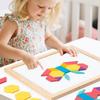Magnetic Wooden Puzzle Blocks Geometric Shapes Tear Educational Box Safe Off Gift Storage Cards Toy Design Portable Learnin M0W0