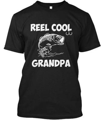 Reel Cool Grandpa Funny Fishing S TTshirt Made In the USA Size To 5XL