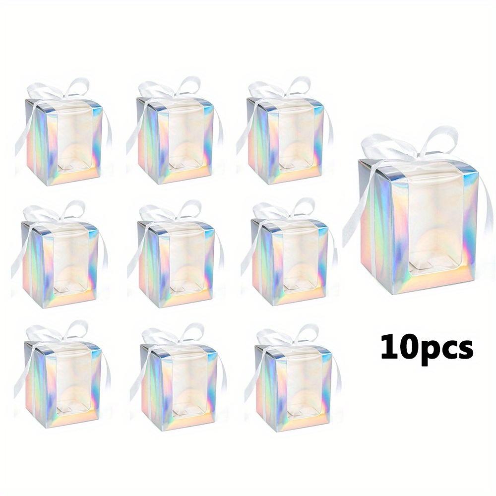 

10 шт. Подарочные коробки, подарочная упаковочная коробка с окошками и лентами, бумажная подарочная упаковочная коробка для свадьбы, дня рождения, вечеринки, принадлежностей для Рождества 10pc