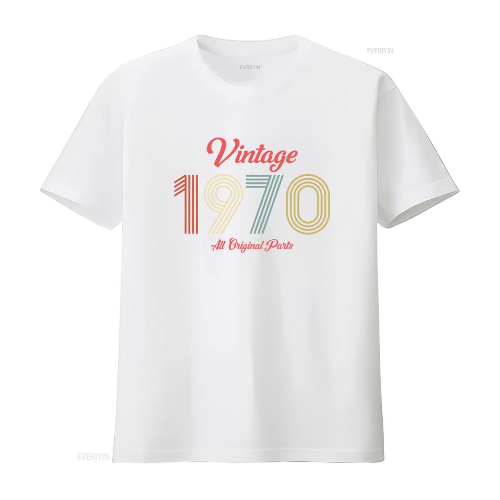Vintage 1970 1974 Original Part T Shirt Retro Style 50th Birthday For Unisex Vintage Graphic Top For Everyday Wear