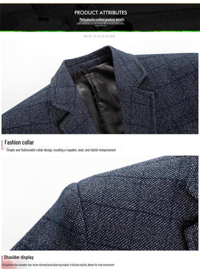 New Men's Spring/Autumn Non-Iron Casual Suit Jacket for Middle-Aged Dads