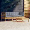 Day and Night - Day and Night Garden Furniture Set 4 Pieces and Pine Wood Cushions