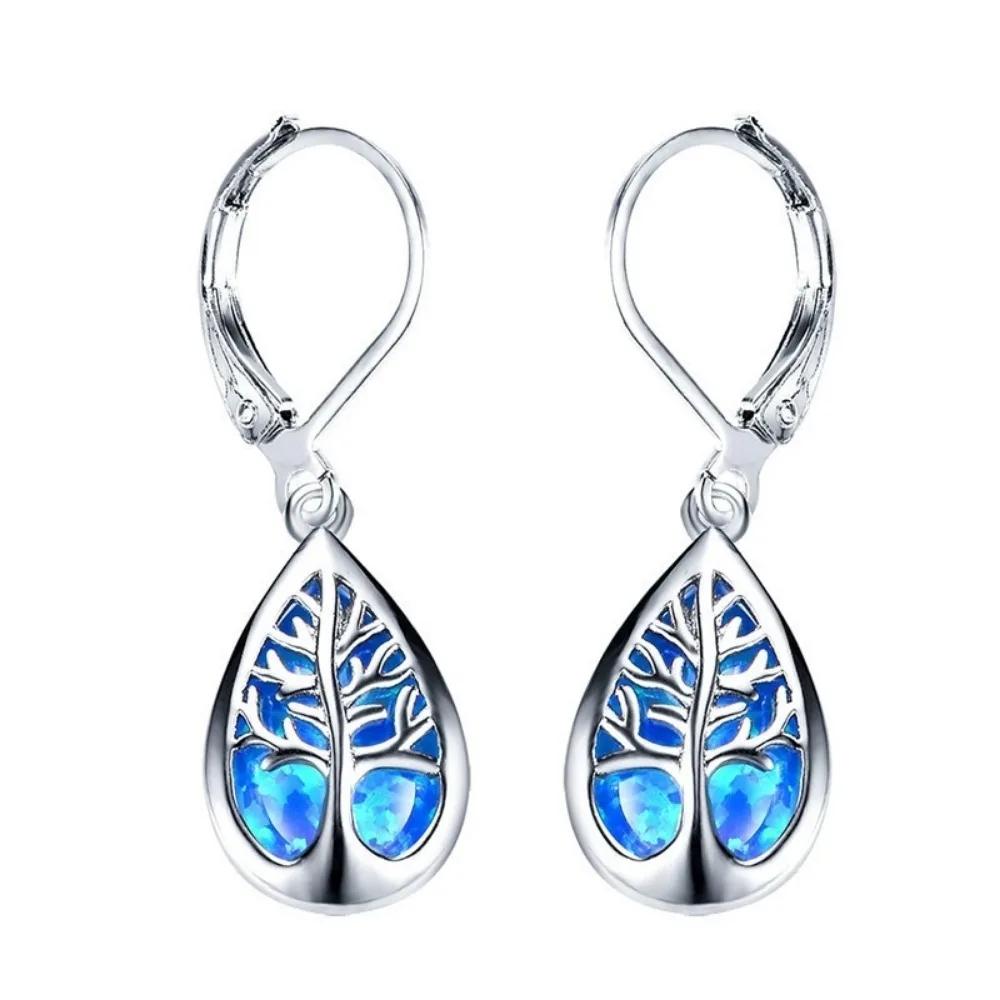 Europe and The United States New Fashion Tree of Life Female Earrings Personalized Trend Drop-shaped Female PartyEarringsZircon