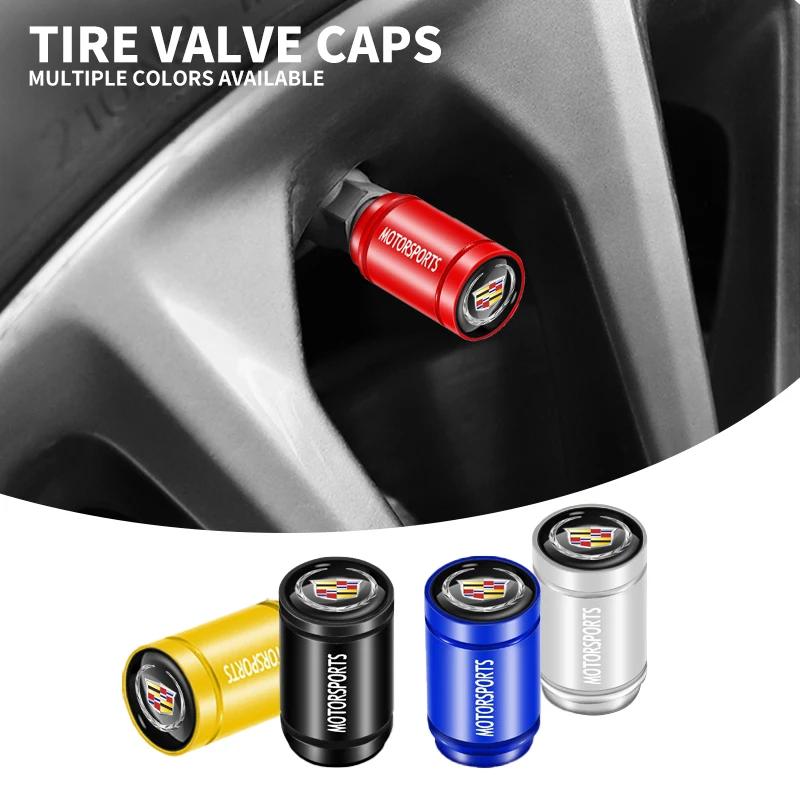 4Pcs Car Valve Cap Tires Wheels dust covers for Cadillac SRX Escalade CTS BLS ATS DTS XTS SLS XLR V Deville CT5 AccessoriesZI2
