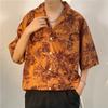 Korte mouw shirt dun casual los Hong Kong stijl zomer nieuw koppel unisex shirt