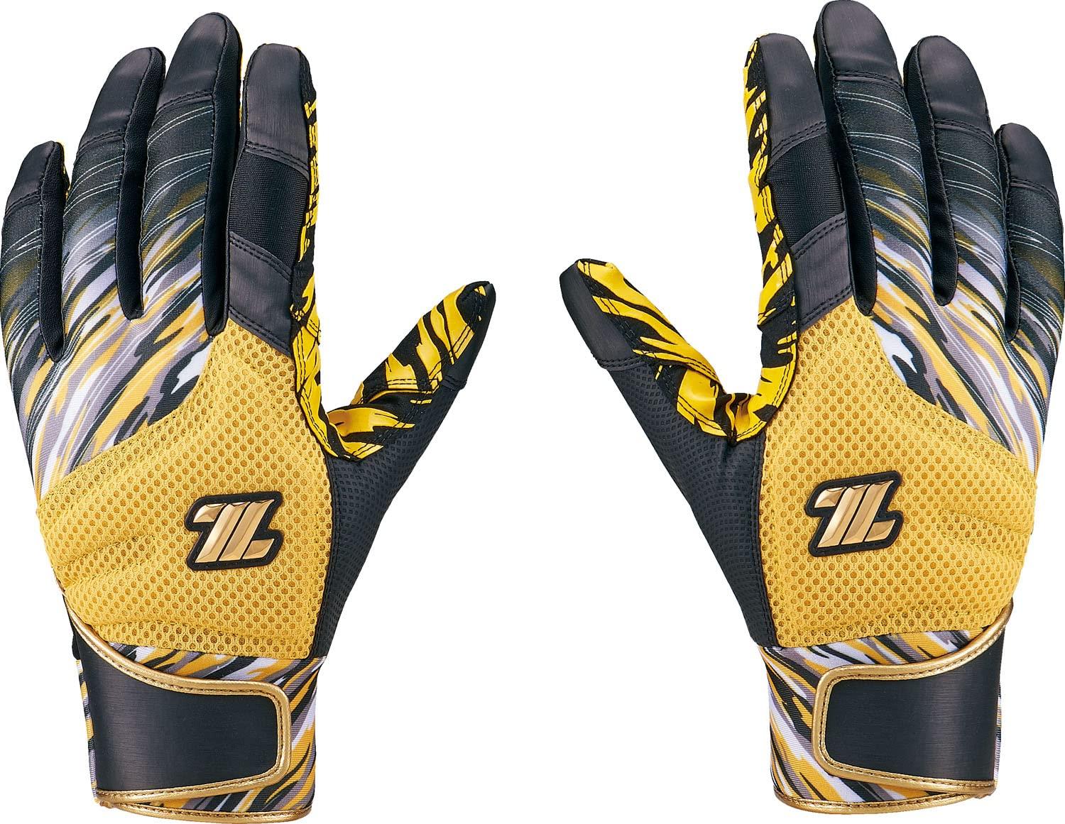 

ZETT Baseball General Use Batting Gloves Graphic Grip for Both Hands Yellow x Black L Size BG18513 (5319)
