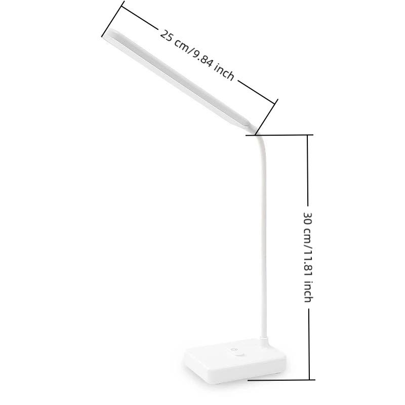 Rechargeable Led Eye Care Desk Lamp With 3 Color Modes Dimmable Phone Stand For Home Office Reading Working