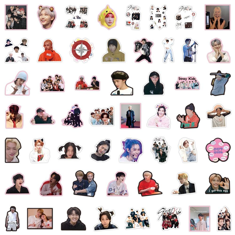 54 Stück Stray Kids Graffiti Aufkleber Gepäck Wasserbecher Schreibwaren Handy Roller Laptop Kühlschrank Dekoration DIY Aufkleber