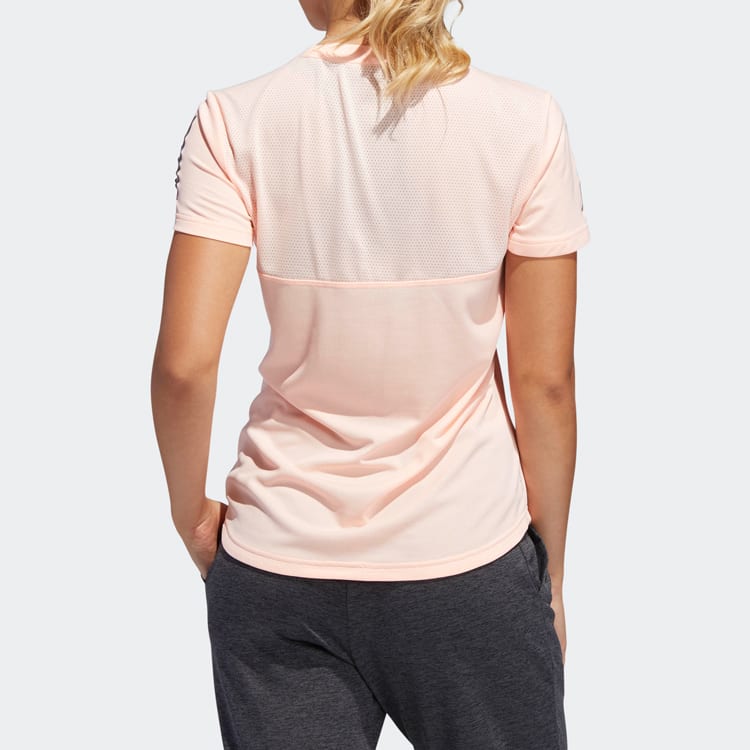 Adidas T Shirts Women's Light Pink Crew Neck Moderate DX1975