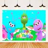 Cartoon Photo Backgrounds Bichi Kids 1st Birthday Party Baby Shower Decoration Rainbow Ant Doll Friends Photo Background