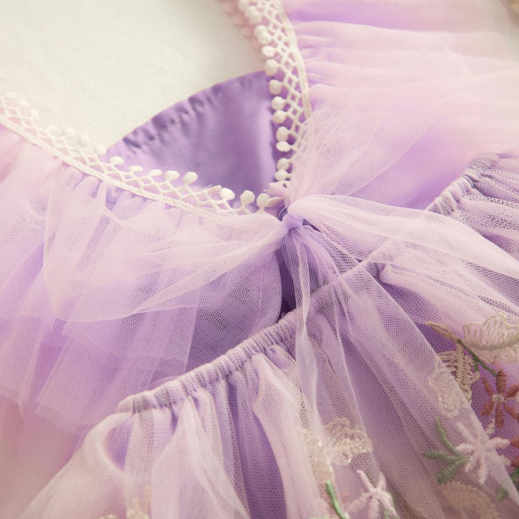 ma&baby 0-24M Princess Newborn Baby Girl Romper Infant Toddler Tulle Floral Embroidery Jumpsuit Overall Birthday Party Clothing