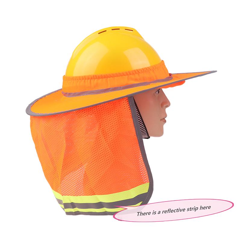 Hard Hat Sun Neck Shield Summer Helmet Mesh Sunshade High Visibility Reflective Hard Hat Shade For Outdoor Construction Worker