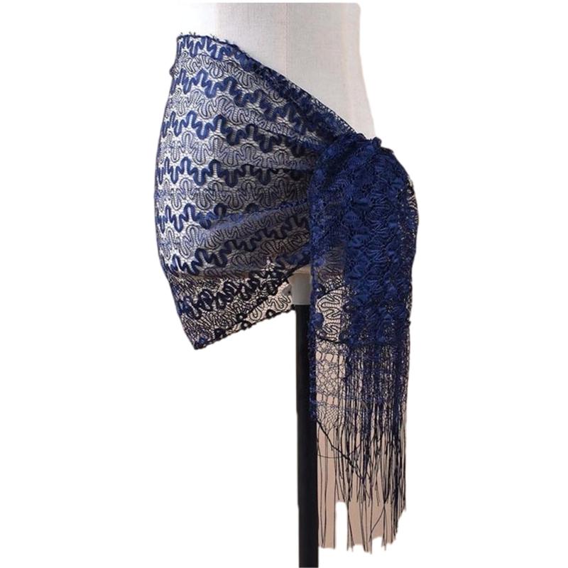 Womens Lace Scarf Stylish Soft Collar Neck Wrap Lady Thin Fringed Shawl Soft Exotic Thin Scarf