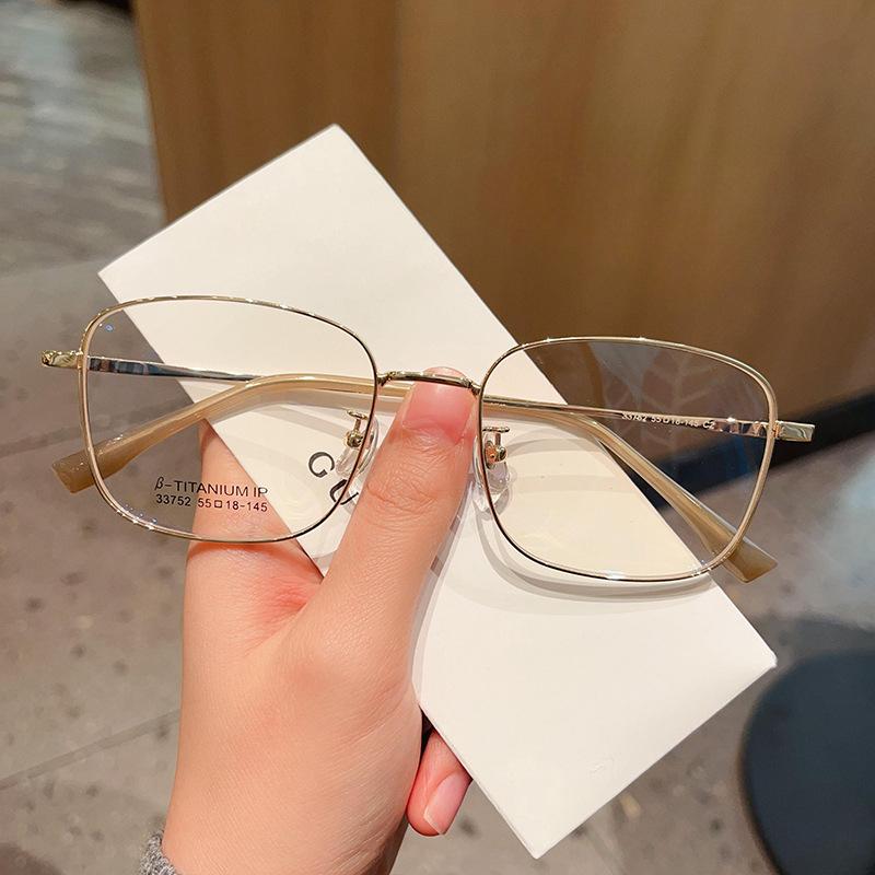 Metal Retro Polygonal Large Frame Glasses for Men with Big Faces Can Fit Prescription Lenses Stylish Eyewear