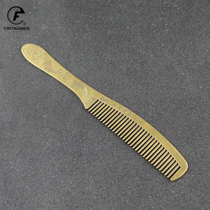 Teacher's day Gift Hair Care Healthy copper comb carp Comb Anti static Hair Care metal Combs Natural Curved Hair Styling Tool