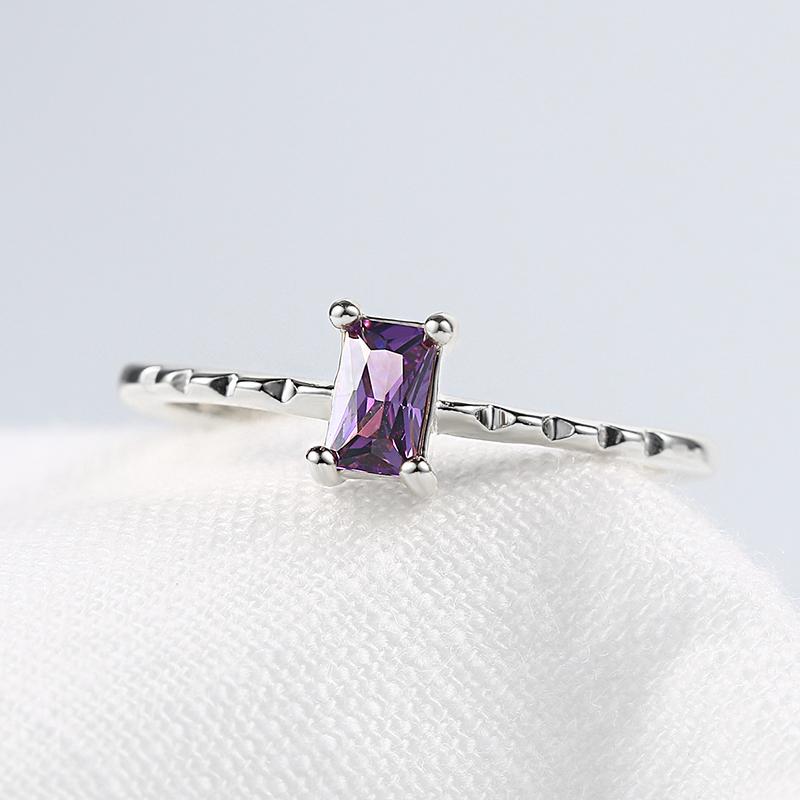 

ZHOUYANG Dainty Ring For Women Korean Style Square Purple Crystal Light Yellow Gold Color Fashion Jewelry Gift For Girls KBR011 10