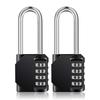 4-Digit Combination Padlock, 6.3 Cm Long Ring, Waterproof for Gym Lockers (2 Units)