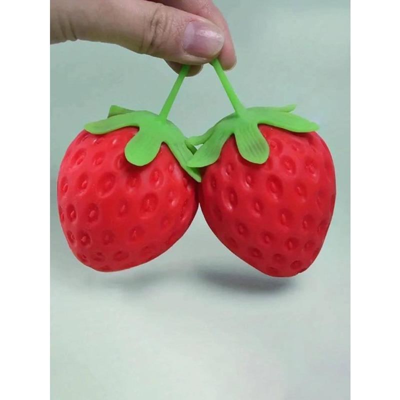 1pc Oversized Strawberry Squeeze Toy, Realistic Stress Relief Ball, Creative Decompression Gadget