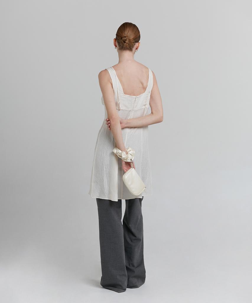 Loutaideu Wrinkle Sleeveless Dress [Ivory]