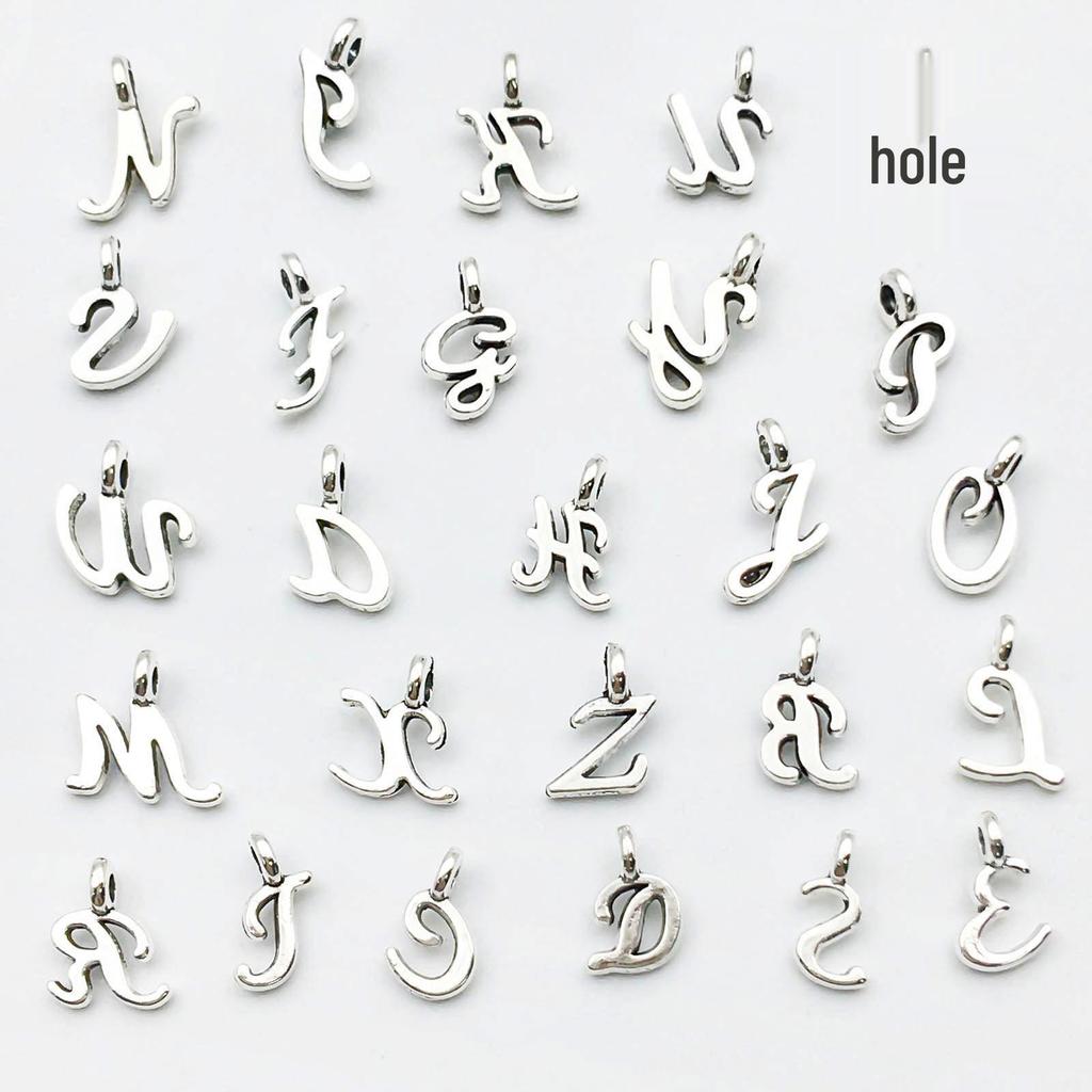 26 Alphabet Alloy Pendants for DIY Bracelets, Necklaces, Earrings & Charms