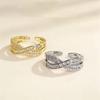 1Pcs Zirconium open adjustable finger ring, versatile finger ring, retro alloy ring