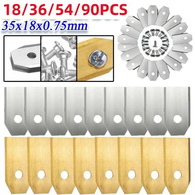 18/36/54/90Pcs Lawn Mower Cutting Blade Set Stainless Steel Mower Replacement Blade Screws Kit for Worx Landroid Lawn Mowers